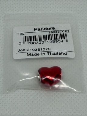 Pandora Metallic Red Heart Charm - 793337C02